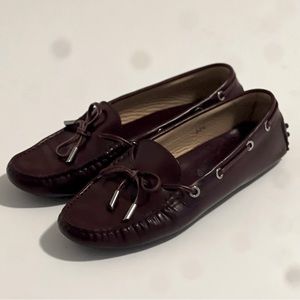 Tod’s Gommino Driving Shoes in Leather Dark Red Wine